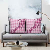 Pink Hawaii Palaka Pillow Cover Hawaiian Honohono Lei
