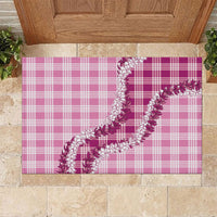 Pink Hawaii Palaka Rubber Doormat Hawaiian Honohono Lei