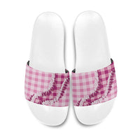 Pink Hawaii Palaka Slide Sandals Hawaiian Honohono Lei