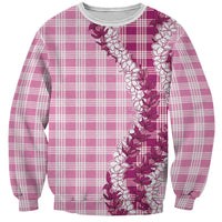 Pink Hawaii Palaka Sweatshirt Hawaiian Honohono Lei