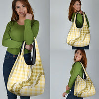 Yellow Hawaii Palaka Grocery Bag Hawaiian Honohono Lei