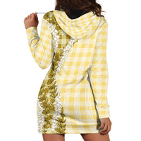 Yellow Hawaii Palaka Hoodie Dress Hawaiian Honohono Lei LT05 - Polynesian Pride