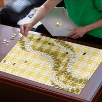 Yellow Hawaii Palaka Puzzle Hawaiian Honohono Lei