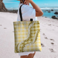 Yellow Hawaii Palaka Tote Bag Hawaiian Honohono Lei