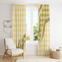Yellow Hawaii Palaka Window Curtain Hawaiian Honohono Lei