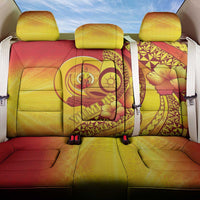 Vanuatu 45 Yia Indipendens Anivesari Back Car Seat Cover Tamtam Drum With Boar Tusk LT05 One Size Yellow - Polynesian Pride