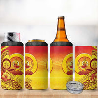 Vanuatu 45 Yia Indipendens Anivesari 4 in 1 Can Cooler Tumbler Tamtam Drum With Boar Tusk LT05 - Polynesian Pride