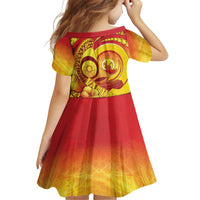 Vanuatu 45 Yia Indipendens Anivesari Family Matching Long Sleeve Bodycon Dress and Hawaiian Shirt Tamtam Drum With Boar Tusk LT05 - Polynesian Pride