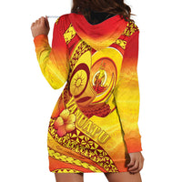 Vanuatu 45 Yia Indipendens Anivesari Hoodie Dress Tamtam Drum With Boar Tusk LT05 - Polynesian Pride