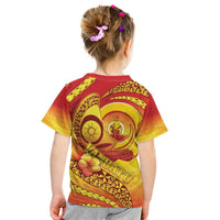 Vanuatu 45 Yia Indipendens Anivesari Kid T Shirt Tamtam Drum With Boar Tusk LT05 - Polynesian Pride