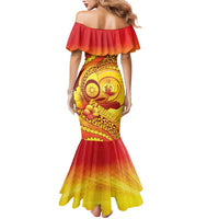 Vanuatu 45 Yia Indipendens Anivesari Mermaid Dress Tamtam Drum With Boar Tusk LT05 - Polynesian Pride