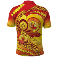 Vanuatu 45 Yia Indipendens Anivesari Polo Shirt Tamtam Drum With Boar Tusk LT05 - Polynesian Pride