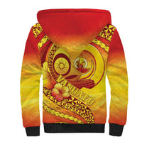 Vanuatu 45 Yia Indipendens Anivesari Sherpa Hoodie Tamtam Drum With Boar Tusk LT05 - Polynesian Pride