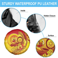 Vanuatu 45 Yia Indipendens Anivesari Spare Tire Cover Tamtam Drum With Boar Tusk LT05 - Polynesian Pride