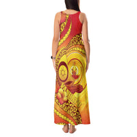 Vanuatu 45 Yia Indipendens Anivesari Tank Maxi Dress Tamtam Drum With Boar Tusk LT05 - Polynesian Pride