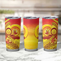 Vanuatu 45 Yia Indipendens Anivesari Tumbler Cup Tamtam Drum With Boar Tusk LT05 - Polynesian Pride