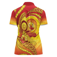 Vanuatu 45 Yia Indipendens Anivesari Women Polo Shirt Tamtam Drum With Boar Tusk LT05 - Polynesian Pride