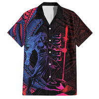 Samoan Pride Family Matching Off Shoulder Short Dress and Hawaiian Shirt The Tui Manua LT05 Dad's Shirt - Short Sleeve Black - Polynesian Pride