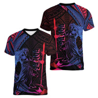 Samoan Pride Women V-Neck T-Shirt The Tui Manua - Polynesian Pride