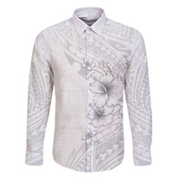 Lotu Tamaiti Samoa Family Matching Mermaid Dress and Hawaiian Shirt White Sunday Polynesian Tribal Pattern Elegant Style LT05 Dad's Shirt - Long Sleeve White - Polynesian Pride