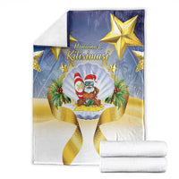 Niue Christmas Blanket Seashell Santa Beach Vibes - Polynesian Pride