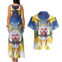 Niue Christmas Couples Matching Tank Maxi Dress and Hawaiian Shirt Seashell Santa Beach Vibes LT05 - Polynesian Pride