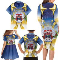 Niue Christmas Family Matching Long Sleeve Bodycon Dress and Hawaiian Shirt Seashell Santa Beach Vibes LT05 - Polynesian Pride