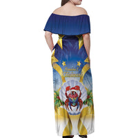 Niue Christmas Family Matching Off Shoulder Maxi Dress and Hawaiian Shirt Seashell Santa Beach Vibes LT05 - Polynesian Pride