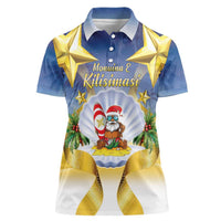 Niue Christmas Women Polo Shirt Seashell Santa Beach Vibes - Polynesian Pride