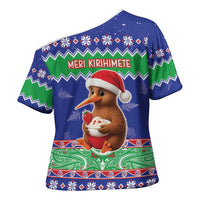 New Zealand Christmas Cross Shoulder Shirt Have Yourself A Kiwi-tastic Christmas LT05 - Polynesian Pride