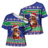 New Zealand Christmas Cross Shoulder Shirt Have Yourself A Kiwi-tastic Christmas LT05 - Polynesian Pride