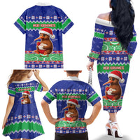New Zealand Christmas Family Matching Off The Shoulder Long Sleeve Dress and Hawaiian Shirt Have Yourself A Kiwi-tastic Christmas LT05 - Polynesian Pride
