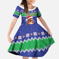 New Zealand Christmas Family Matching Off Shoulder Maxi Dress and Hawaiian Shirt Have Yourself A Kiwi-tastic Christmas LT05 Daughter's Dress Blue - Polynesian Pride