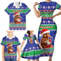 New Zealand Christmas Family Matching Short Sleeve Bodycon Dress and Hawaiian Shirt Have Yourself A Kiwi-tastic Christmas LT05 - Polynesian Pride