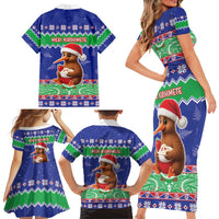 New Zealand Christmas Family Matching Short Sleeve Bodycon Dress and Hawaiian Shirt Have Yourself A Kiwi-tastic Christmas LT05 - Polynesian Pride