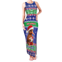 New Zealand Christmas Family Matching Tank Maxi Dress and Hawaiian Shirt Have Yourself A Kiwi-tastic Christmas LT05 Mom's Dress Blue - Polynesian Pride