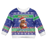 New Zealand Christmas Kid Ugly Christmas Sweater Have Yourself A Kiwi-tastic Christmas LT05 Kid Blue - Polynesian Pride