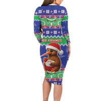 New Zealand Christmas Long Sleeve Bodycon Dress Have Yourself A Kiwi-tastic Christmas LT05 - Polynesian Pride