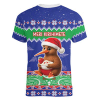 New Zealand Christmas Women V-Neck T-Shirt Have Yourself A Kiwi-tastic Christmas LT05 - Polynesian Pride