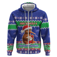 New Zealand Christmas Zip Hoodie Have Yourself A Kiwi-tastic Christmas LT05 Zip Hoodie Blue - Polynesian Pride