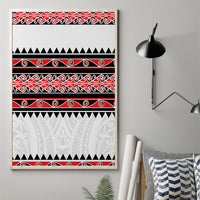 New Zealand Aotearoa Canvas Wall Art With Kowhaiwhai Pattern Red Version LT05 - Polynesian Pride