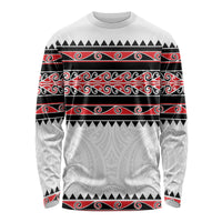 New Zealand Aotearoa Long Sleeve Shirt With Kowhaiwhai Pattern Red Version LT05 Unisex Red - Polynesian Pride