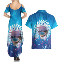 New Zealand Matapouri Beach Landscape Couples Matching Summer Maxi Dress and Hawaiian Shirt LT05 - Polynesian Pride