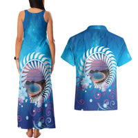 New Zealand Matapouri Beach Landscape Couples Matching Tank Maxi Dress and Hawaiian Shirt LT05 - Polynesian Pride