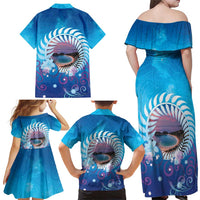 New Zealand Matapouri Beach Landscape Family Matching Off Shoulder Maxi Dress and Hawaiian Shirt LT05 - Polynesian Pride