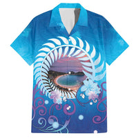 New Zealand Matapouri Beach Landscape Family Matching Off Shoulder Maxi Dress and Hawaiian Shirt LT05 Dad's Shirt - Short Sleeve Blue - Polynesian Pride