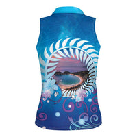 New Zealand Matapouri Beach Landscape Women Sleeveless Polo Shirt LT05 - Polynesian Pride