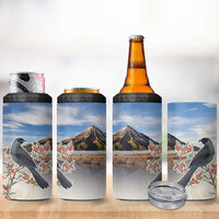 New Zealand Mount Taranaki Landscape 4 in 1 Can Cooler Tumbler Kokako Bird Polynesian Style LT05 - Polynesian Pride