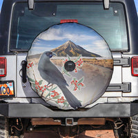 New Zealand Mount Taranaki Landscape Spare Tire Cover Kokako Bird Polynesian Style LT05 Blue - Polynesian Pride