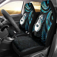 New Zealand Aotearoa Car Seat Cover Maori Manaia Paua Shell Glitter Turquoise LT05 - Polynesian Pride